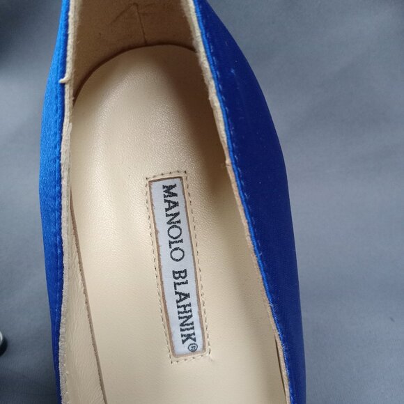 Manolo Blahnik Hangisi Embellished SEX AND THE CITY Stiletto SATIN PUMPS - Picture 10 of 14